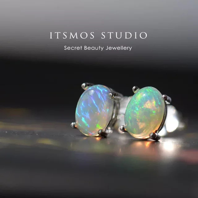 ITSMOS Ohrstecker 925 Silber, Opal, Bunt, Damen - Bild 1