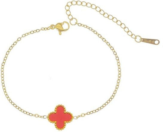 Hui Ran Armband, Vierblättriges Kleeblatt, Titanstahl, Damen - Bild 1
