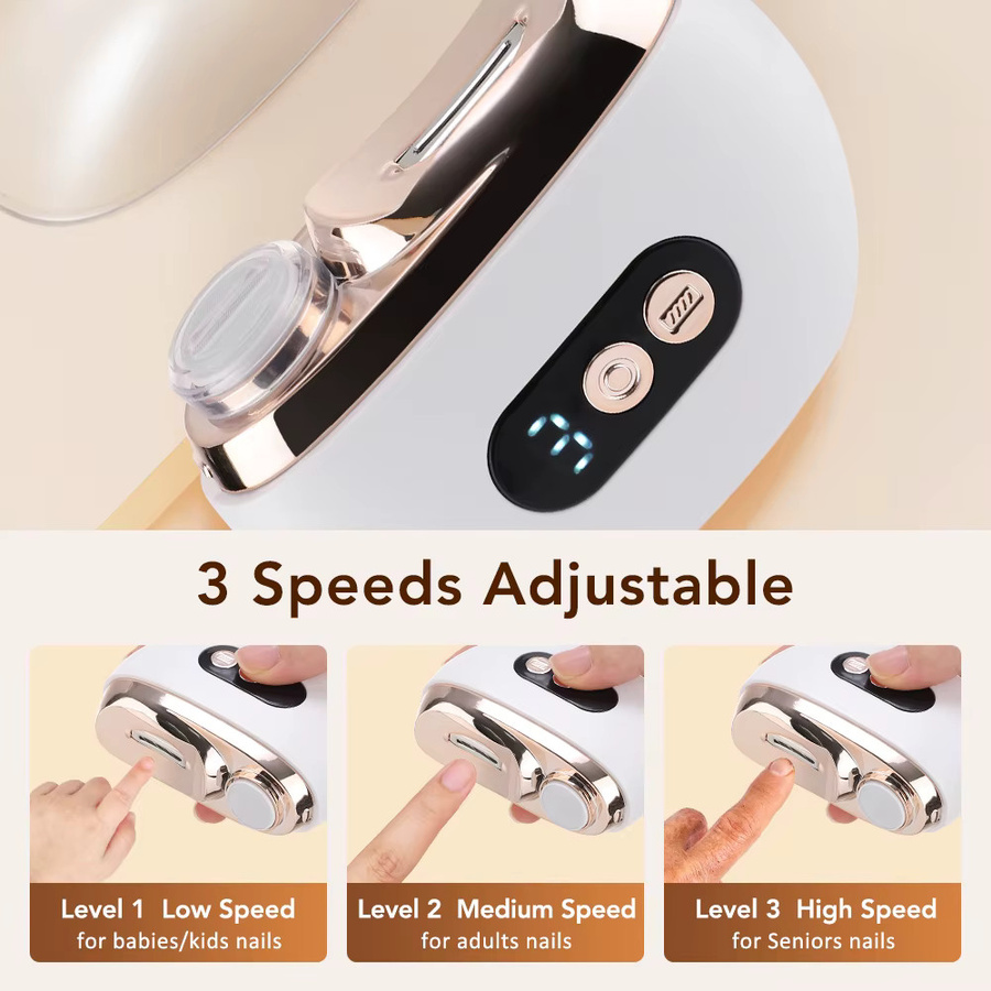 Ms.Dear Elektrischer Nageltrimmer mit LED-Licht, Unisex, Glänzend - Bild 4