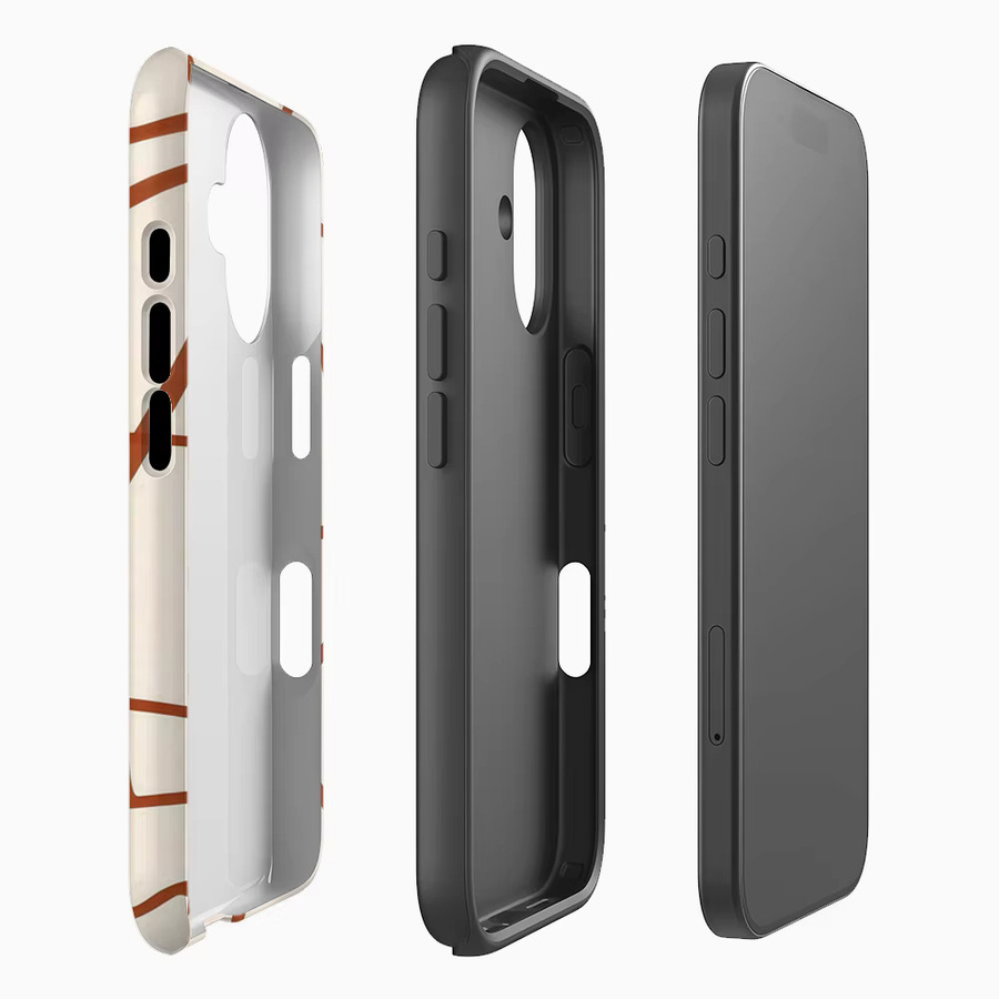 Potdemiel Handyhülle mit abstrakten Rost-Kurven in Beige für iPhone 17 16 15 14 13 12 Pro Max Plus mit doppelschichtiger Rückseite - Bild 2