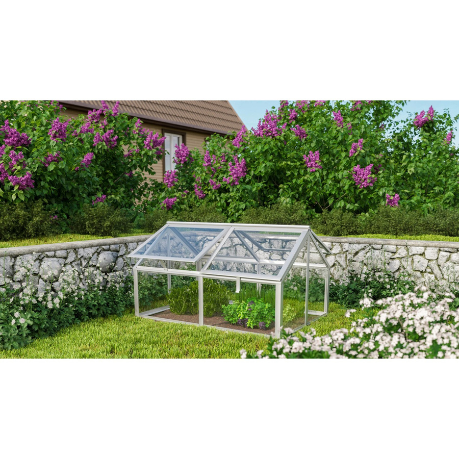 Vitavia Frühbeet Gamma aus Aluminium in Silber mit Sicherheitsglas, B: 89 cm, T: 124 cm, H: 71 cm - Bild 4