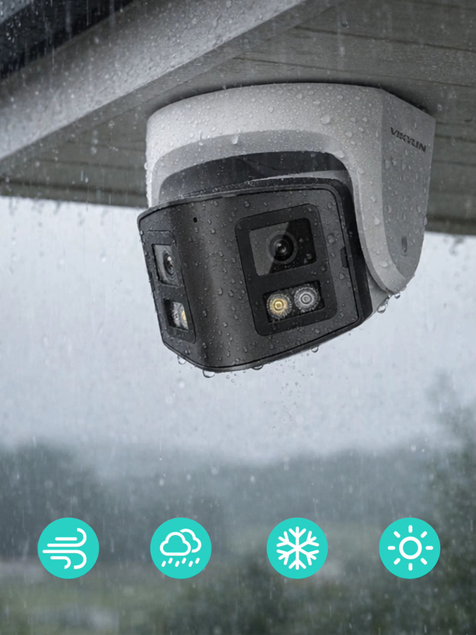 Vikylin UP66 4MP Panorama Smart Dual Light IP-Kamera mit Zwei-Wege-Audio, PoE und Onvif Videoüberwachung in Weiß - Bild 5
