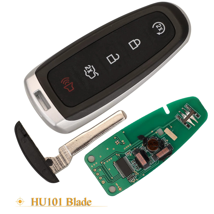 Jingyuqin Smart-Fernbedienungsschlüssel M3N5WY8609 mit 5 Tasten, 315MHz, ID46 4D63 Chip für Ford Edge Escape Keyless Go, Farbe: Schwarz - Bild 3