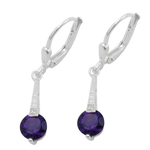 SIGO Ohrringe Brisur, Amethyst, Zirkonia, 925 Silber - Bild 1