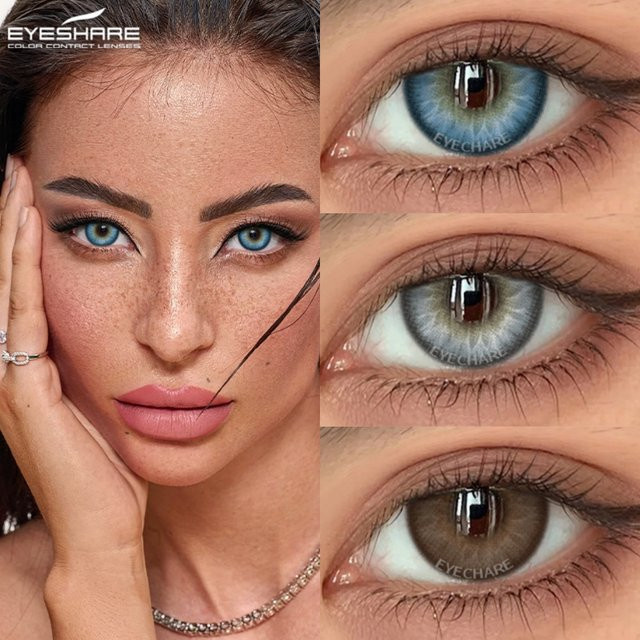 EYESHARE Kontaktlinsen, 2 Stück, Grau Braun Blau Grün - Bild 1