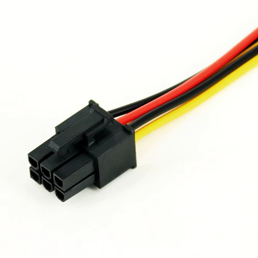 OULLX Dual 4Pin IDE Molex auf 6Pin Strom Verlängerungskabel, 17 cm, Adapter für Grafikkarte und BTC Miner PC - Bild 4