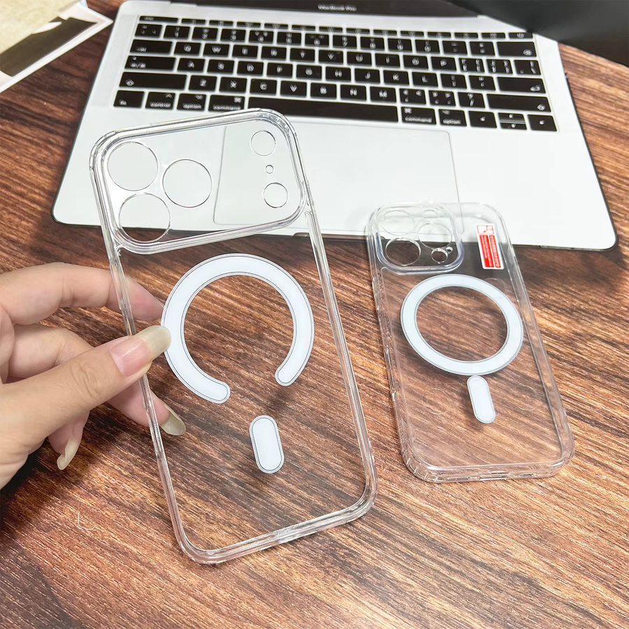 Fundas MagSafe Magnetische Schutzhülle für iPhone 17 Pro Max in Transparent mit Acryl-Rückseite und Luftabdeckung - Bild 3