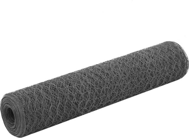 vidaXL Drahtzaun aus Stahl mit PVC-Beschichtung in Grau, B: 25 m, H: 0,75 m - Bild 1