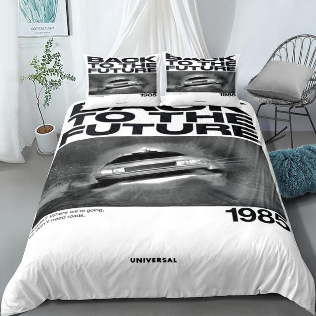 Zurück in die Zukunft Sci-Fi Bettwäsche-Set von Lodestar in Schwarz, bestehend aus Bettbezug und Kissenbezug aus Mikrofaser, Breite: 173 cm, Länge: 218 cm - Bild 1