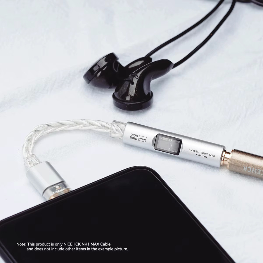 NICEHCK NK1 MAX USB-C auf 3,5 mm DAC-Adapter mit CX31993 Dekodierungschip und MAX97220 OP-AMP, versilbertes HiFi-Adapterkabel - Bild 2