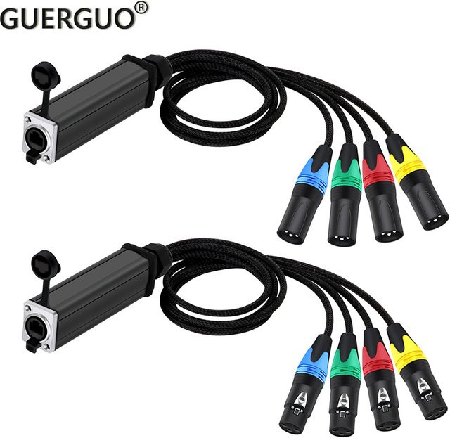 GuerGuo 4-Kanal XLR auf RJ45 Ethernet LAN Audio-Snake für Bühnen, Beleuchtung und Studio, Schwarz - Bild 1