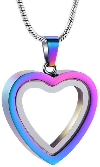 Herzanhänger Edelstahl, bunt, Unisex - Bild 1