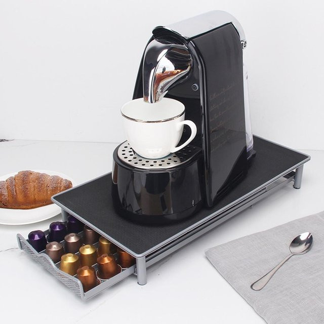 Aimo Kaffee Kapselhalter Schublade aus Metall in Schwarz - Bild 1