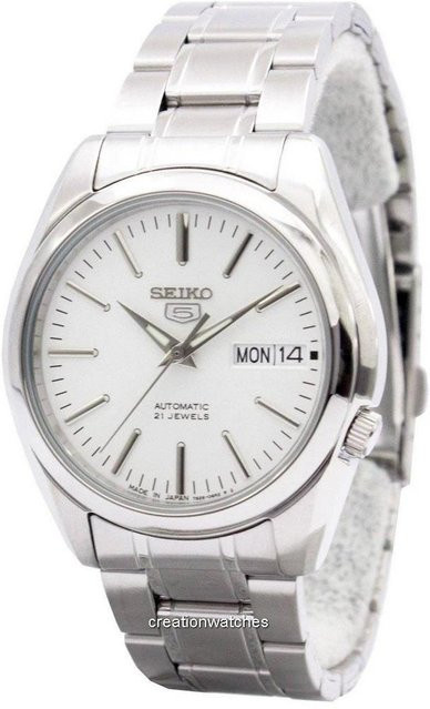 Seiko Herrenuhr, Automatik, Edelstahl, weiß, 38 mm - Bild 1