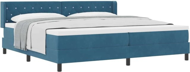 vidaXL Boxspringbett mit Matratze Dunkelblau B/T: 200 x 200 cm - Bild 1