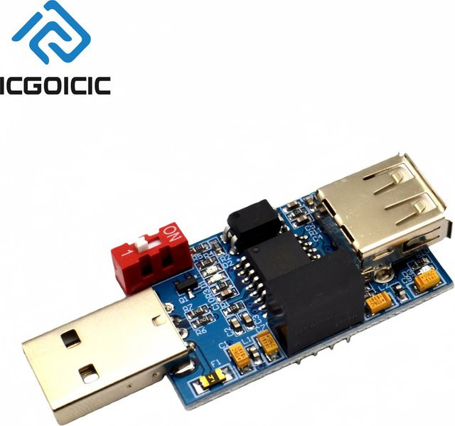 USB-Isolationsmodul ADUM3160 mit 500V galvanischer Isolierung, USB 2.0 High-Speed, Blau - Bild 1