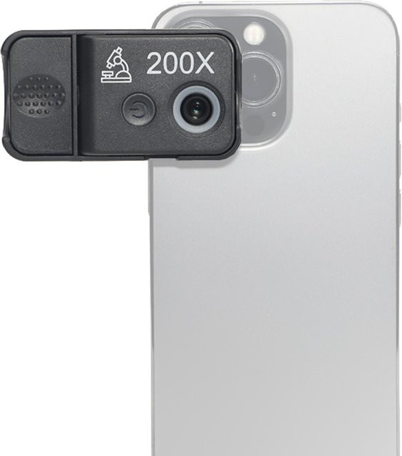 ZuiyouBaby Handy-Mikroskop-Objektiv mit 200x Vergrößerung, LED/UV-Licht und CPL-Filter in Schwarz - Bild 1