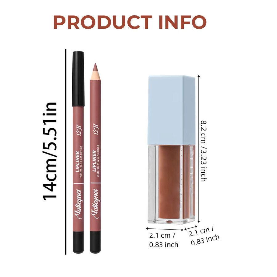 Beauty Glazed Lippen-Set, Lipliner und Lippenöl mit mattem Lippenstift - Bild 2