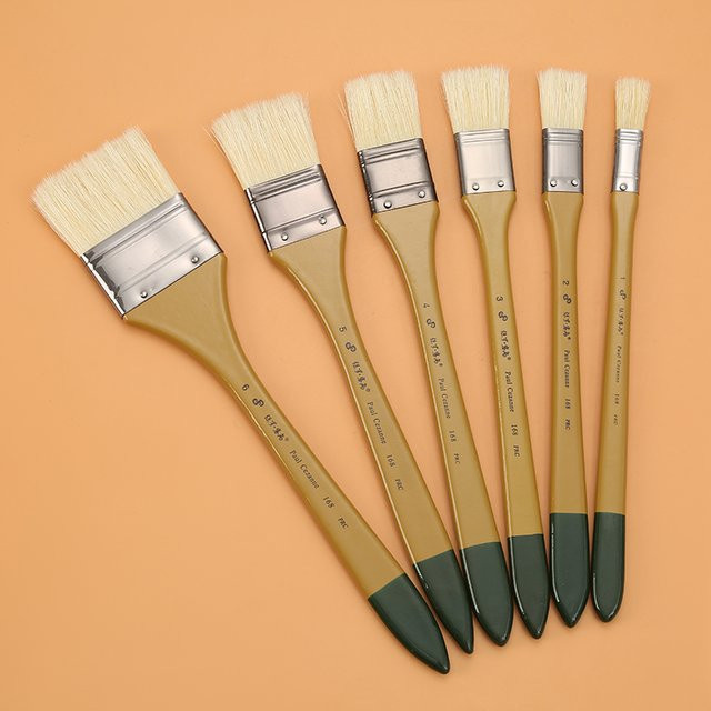 6er Set Einzelborsten-Hartpinsel aus Holz für Kunstmalerei, Gouache, Aquarell und Ölmalerei in Multicolor - Bild 1