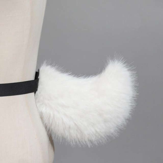 YIRAN Plüsch-Hasenschwanz, Tierrute, Cosplay-Accessoires, Weiß - Bild 1