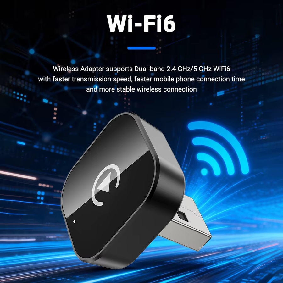 XUDA 2-in-1 CarPlay Adapter von kabelgebunden zu kabellos mit Android Auto Unterstützung, 5GHz WiFi Smart Box in Schwarz mit USB-C und USB-A Anschlüssen - Bild 6