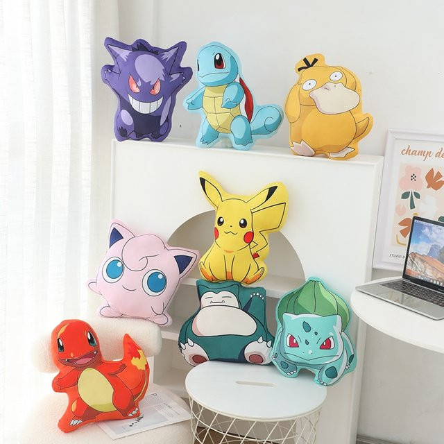 DUODUOBAO Pokémon Plüschkissen, Gengar Pikachu Bulbasaur Charmander Squirtle, Plüsch / Textil, Bunt / Mehrfarbig - Bild 1