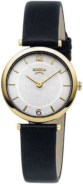 Boccia Damenuhr, Titan, Quarz, 30 mm, Leder, Weiß, 5 ATM - Bild 1