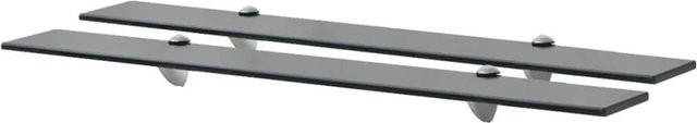 vidaXL Schweberegale aus gehärtetem Sicherheitsglas, 2er Set, Schwarz, Breite: 80 cm, Tiefe: 10 cm, Höhe: 0,8 cm - Bild 1