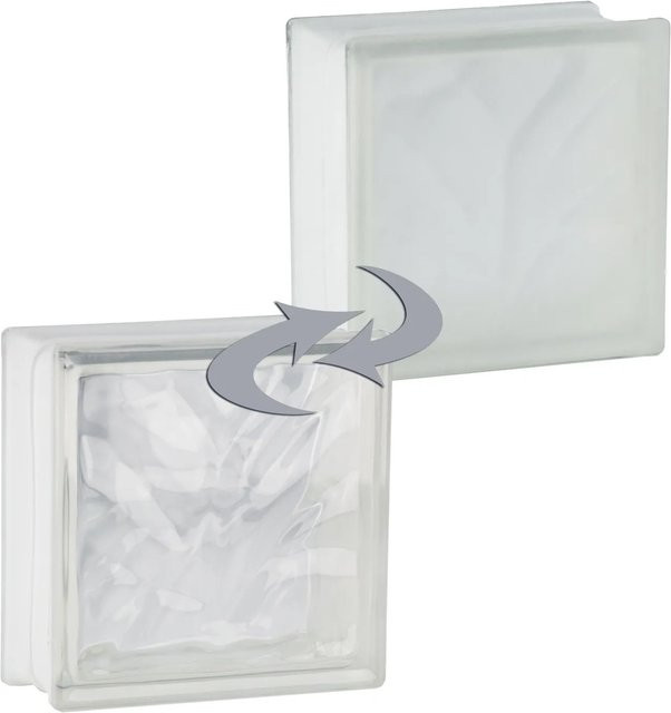Fuchs Design Glasbaustein Wolke Weiß, 1-seitig satiniert, B/H/T: 19 x 19 x 8 cm - Bild 1