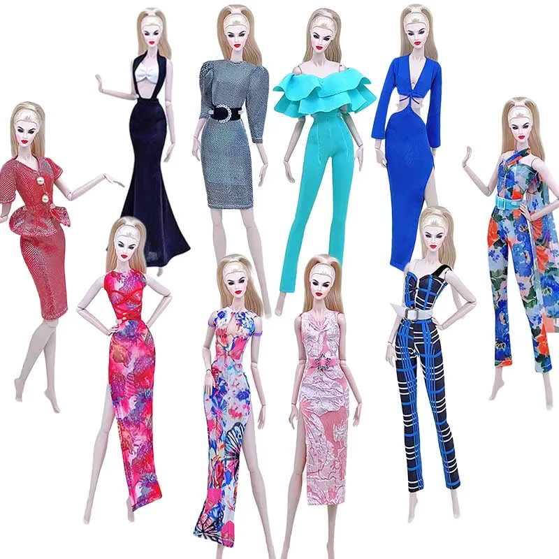 Barbie Puppen Zubehör, Cheongsam Kleid Overall Mantel Rock, Bunt / Mehrfarbig - Bild 2