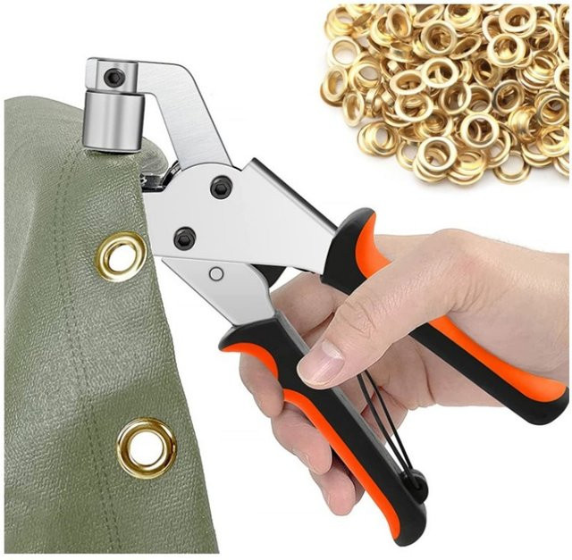 Furnishard Tülle Werkzeug Kit mit Presse und Punch Kits in Silber für Plane, Stoff, Leder und Schuhe - Bild 1