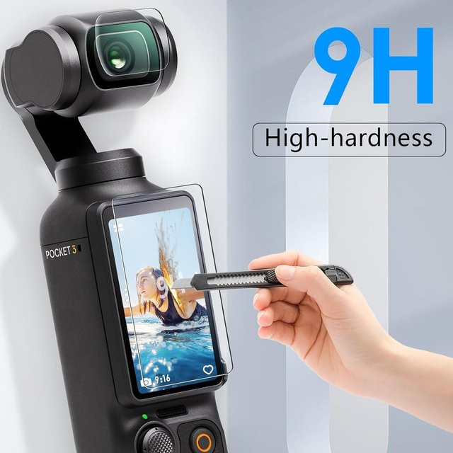 DJI OSMO Pocket 3 und Pocket 4 Schutzfolie aus gehärtetem Glas für die Linsen als kratzfeste Abdeckung in Transparent - Bild 1