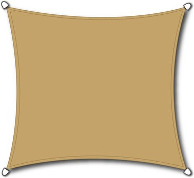 Siena Garden Sonnensegel Solino rechteckig aus Polyethylen in Beige, Breite: 300 cm, Höhe: 300 cm - Bild 1