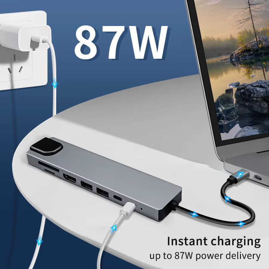 kebidumei USB-C Hub mit 4K HDMI, RJ45 Ethernet, PD Ladung und SD/TF Kartenleser für MacBook Air Pro und PC - Bild 5