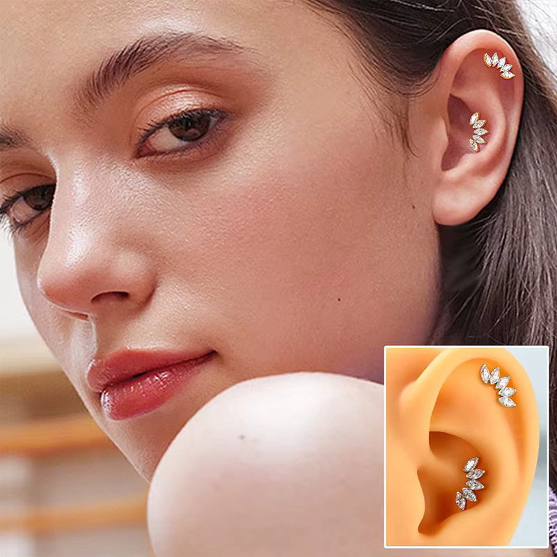 mling Helix-Ohrring Edelstahl, Zirkonia, Unisex - Bild 3