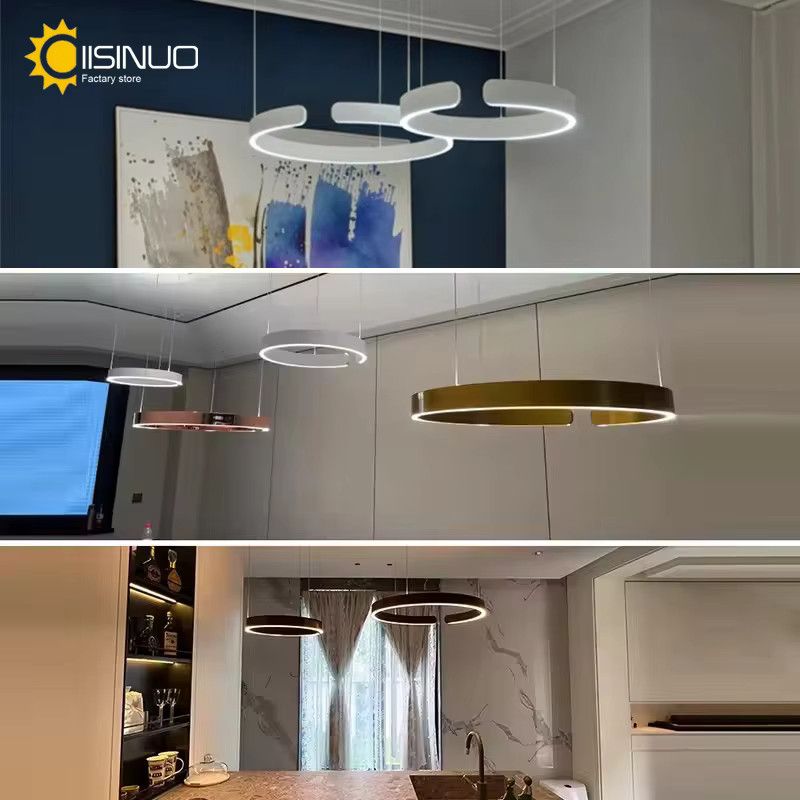 Minimalistische LED Pendelleuchte IISINUO in Schwarz und Gold, dimmbar - Bild 4