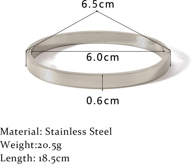 YULIN Bügelarmreif Edelstahl, Gold Silber, 4mm, Damen, 54-56mm - Bild 1