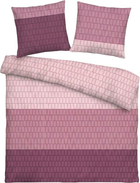 Joop Mako-Satin Bettwäsche Set aus Baumwolle in Pink, B/H: 200 x 220 cm mit Kissenbezug 80 x 80 cm - Bild 1