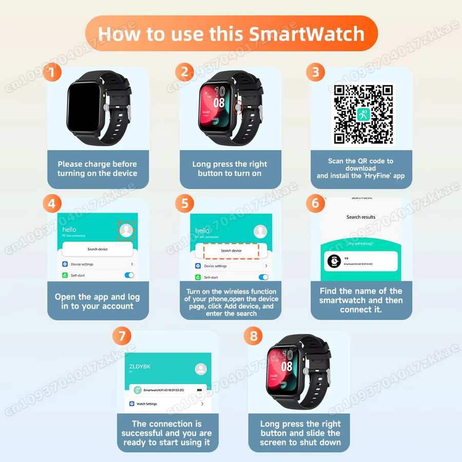 tranyago Smartwatch, 1,83'', Pink, Silikon, Bluetooth, Rechteckig - Bild 2