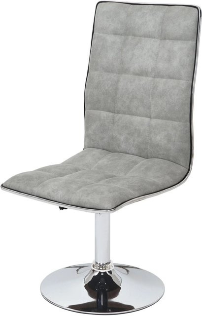 CHEFGASTRO Esszimmerstuhl 2er-Set Modern Vintage Betongrau mit gestepptem Rautenmuster und 360 Grad Drehsitz, B/T/H: 43 x 54 x 103 cm, Sitzhöhe: 41 cm - Bild 1