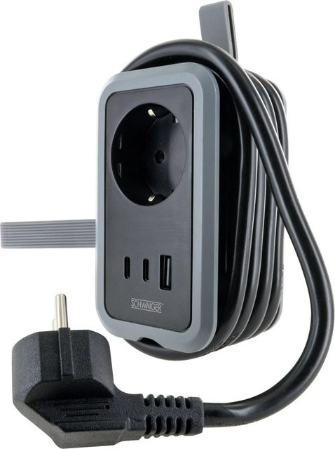Schwaiger Ladeadapter LADV3114 mit USB-A und USB-C in Schwarz - Bild 1