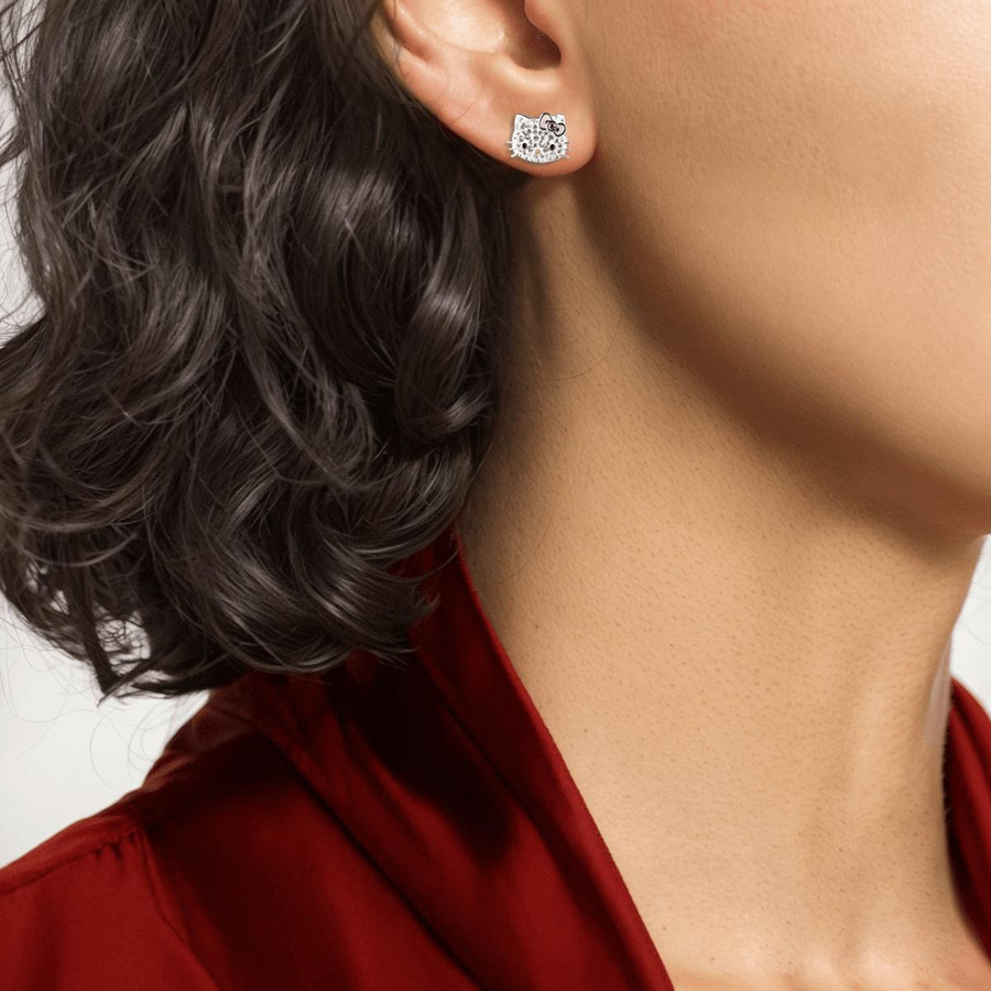 Swarovski Katzenohrstecker, Rosa, Kristall, Damen - Bild 2