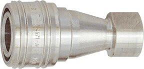Riegler Hydraulikkupplung beidseitig absperrend aus Edelstahl ES 1.4305 in Silber G 3/8 IG NW 7,5 - Bild 1
