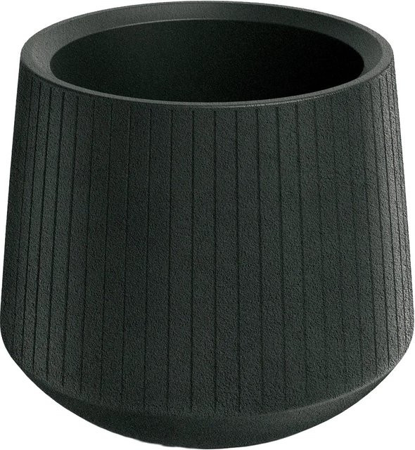 Prosperplast Blumentopf Coro Bowl modern gerippt in Charcoal, Durchmesser: 42 cm, Höhe: 48 cm - Bild 1