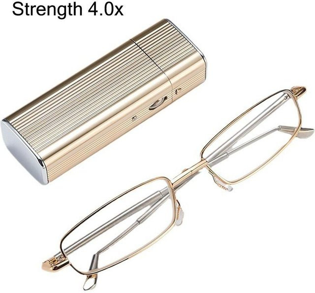 Sighttoo Lesebrille, faltbar, Vollrand, rechteckig, Metall, Damen, transparent, gold, 2.5 - Bild 1