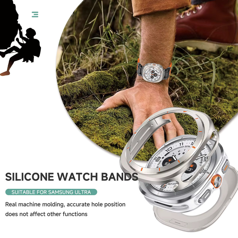 CHIICSMART Uhrenarmband Silikon, Edelstahl, Samsung Galaxy Watch Ultra 47mm - Bild 5