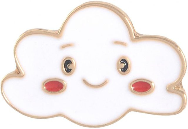 Super Six Brosche Emaille, Sonne Mond Wolke Regenbogen, Unisex - Bild 1