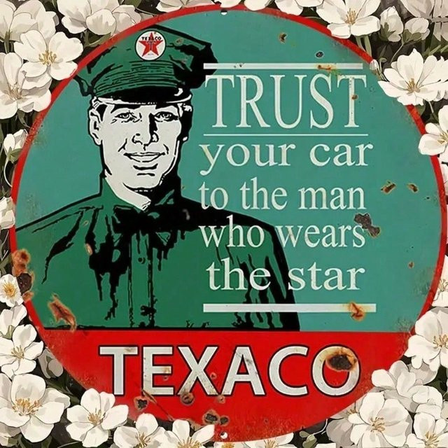 CIFBUY TEXACO Vintage Metall-Schild rund für Garage und Wanddekoration, Durchmesser: 45,72 cm, Mehrfarbig - Bild 1
