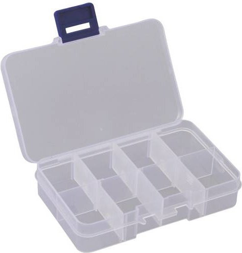 Quadrios Sortimentskasten 23SA084 aus Kunststoff, transparent, 8 variable Fächer, B/H/L: 6,5 x 2,3 x 10,6 cm - Bild 1