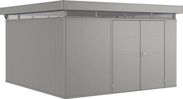 Biohort Metallgerätehaus CasaNova mit Flachdach in Quarzgrau-Metallic, Breite: 400 cm, Tiefe: 400 cm, Höhe: 250 cm, Türanschlag rechts - Bild 1